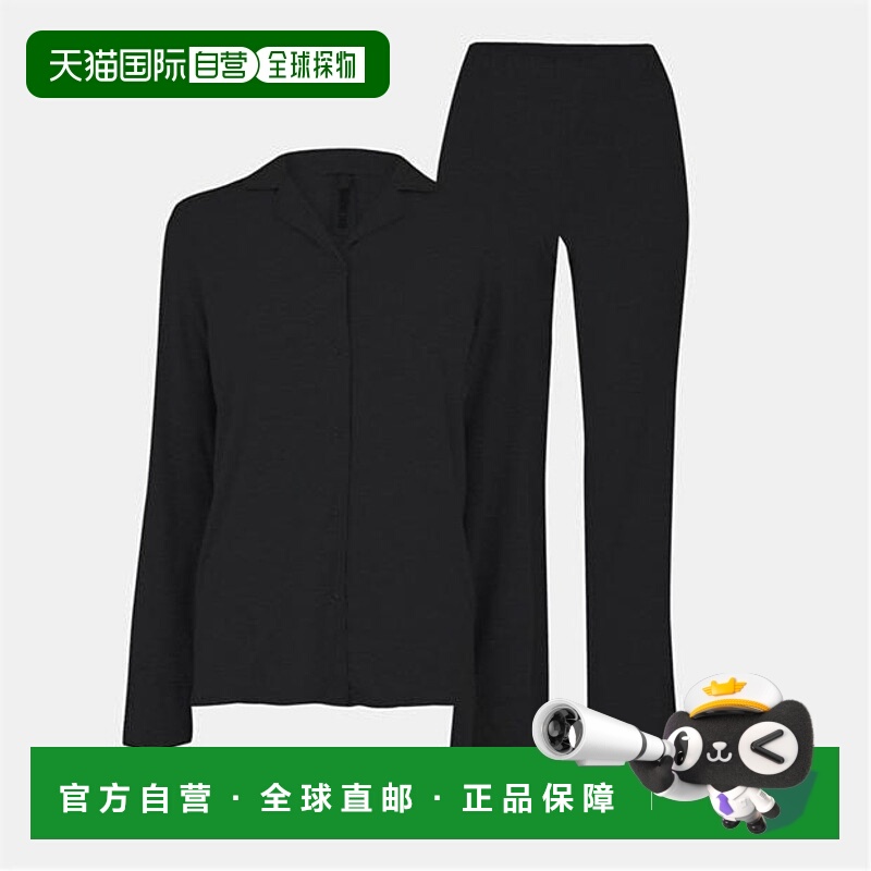 1h可退 潮奢 SKIMS 女士 柔软休闲睡衣套装 black黑色 舒适时尚