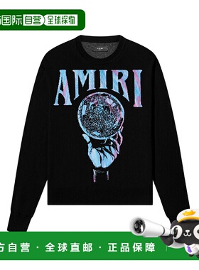 1h可退 AMIRI 男士针织毛衣 PS23MKL012001 SS2023 黑色针织衫