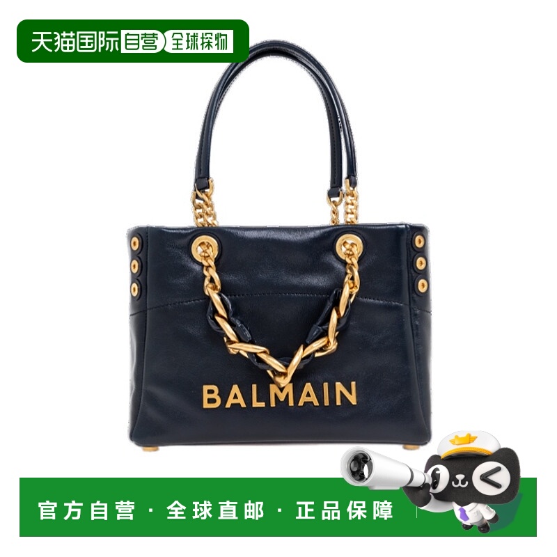 1h可退 BALMAIN 女士手提包 FN0FD871LTFL0CW AW2025 黑色 徽标手