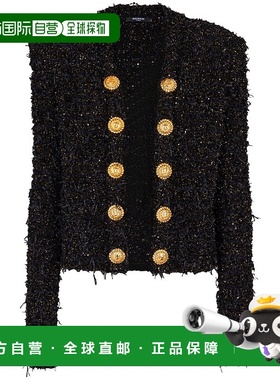 BALMAIN 女士西服 EF1SK048KB19EAD SS2025 黑色 长袖休闲夹克