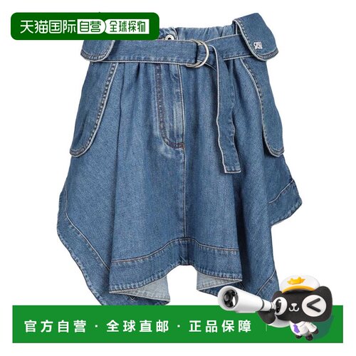 LOEWE 女士短裤 S540Y1EX035140 SS2026 蓝色 CARGO DENIM SKIRT