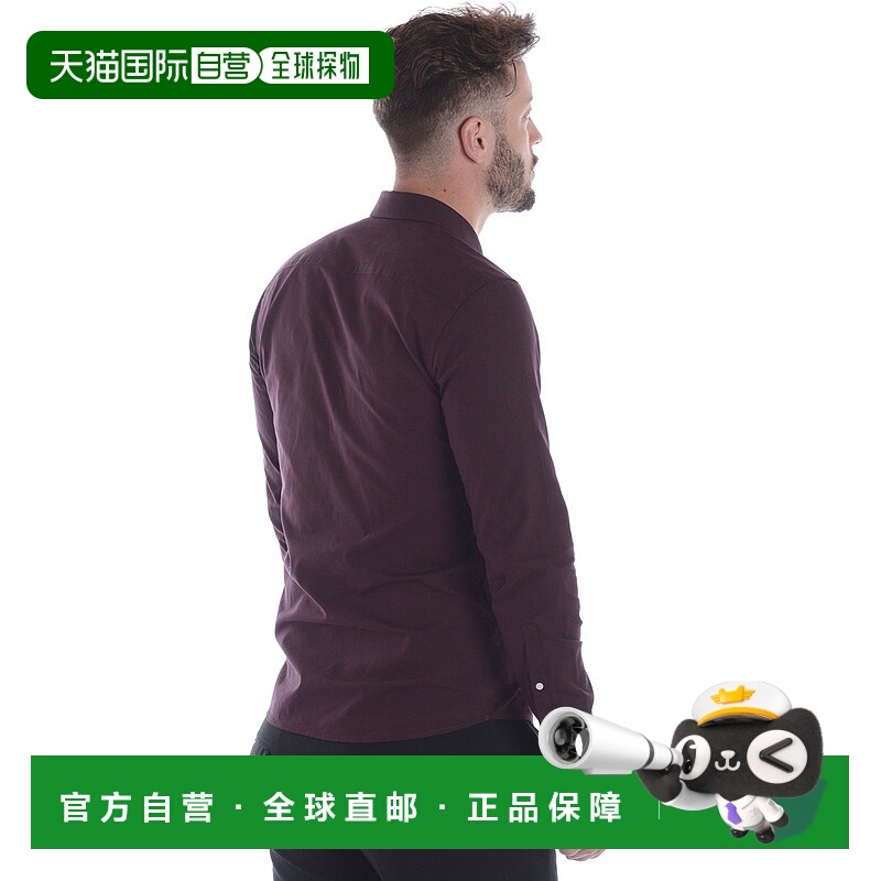 1h可退 KENZO 男士衬衫 1LB5CH200BORWINE SS2022 黑色 徽标长袖