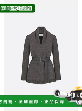 1h可退 潮奢 DIOR 迪奥 女士 束带可拆卸围巾领夹克 511V22A1186