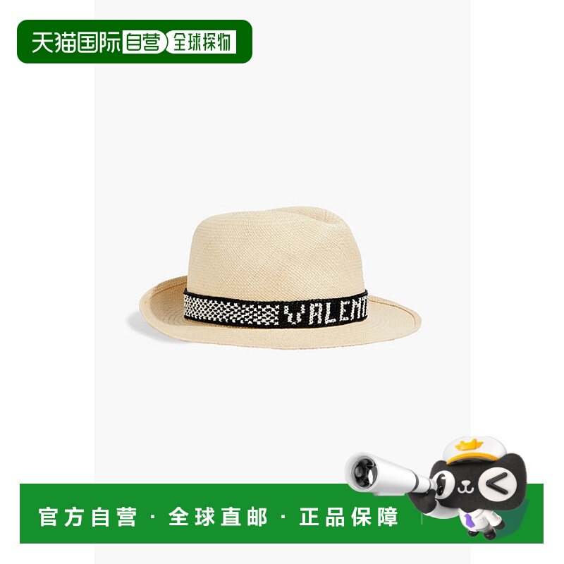 1h可退 潮奢 Valentino 华伦天奴 女士 刺绣草编软呢帽 W2HAA57WD
