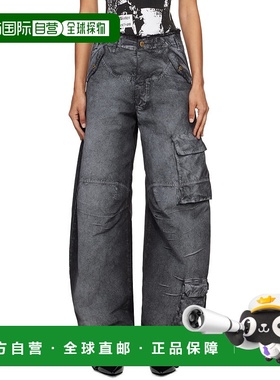 1h可退 潮奢 DARKPARK 女士 黑色 Rosalind Barrel Leg 工装裤 WT