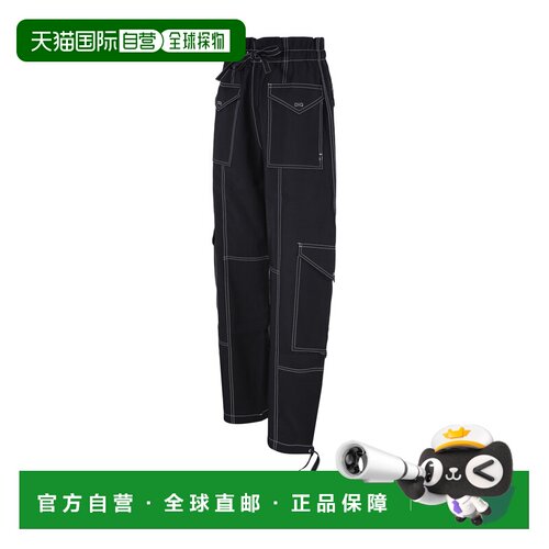 GANNI 女士休闲裤 F8807099 CO 黑色 'Light Slub Pocket' pants