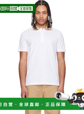 1h可退 潮奢 Burberry 巴宝莉 男士 白色 Check Collar Cotton Po