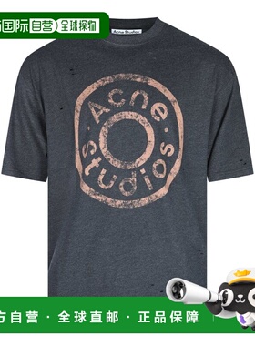 1h可退 潮奢 Acne Studios 艾克妮 男士 黑色 Logo Relaxed-Fit T
