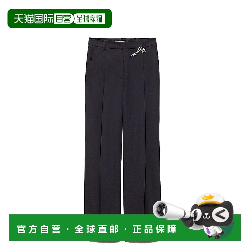 1h可退 PRADA 女士休闲裤 P238ISOOO15CDBLU AW2024 黑色 PRADA C
