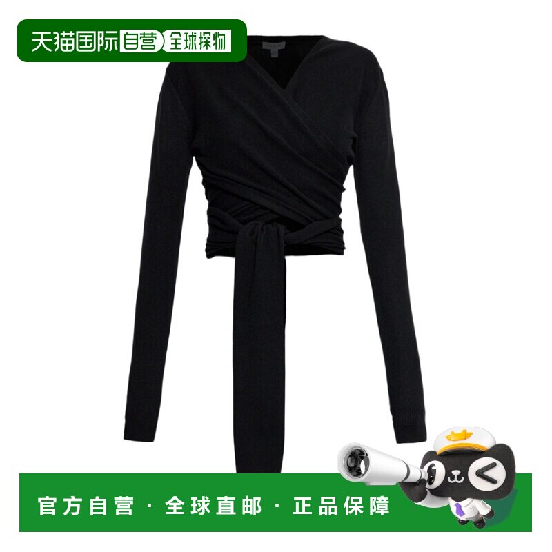 ALAIA 女士针织衫 AA9S0368K144C995 SS2026 黑色 蕾丝花边开衫