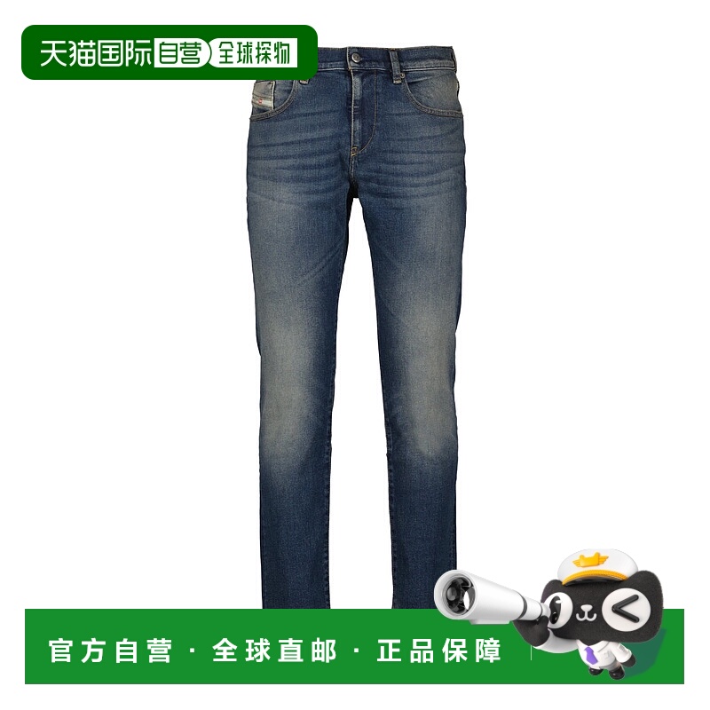 1h可退 DIESEL 男士牛仔裤 A0356209M1601 AW2025 蓝色 腰带环牛