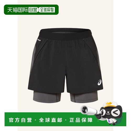 ASICS 男士运动裤 100165853013000 CO 黑色 2-in-1 running shor