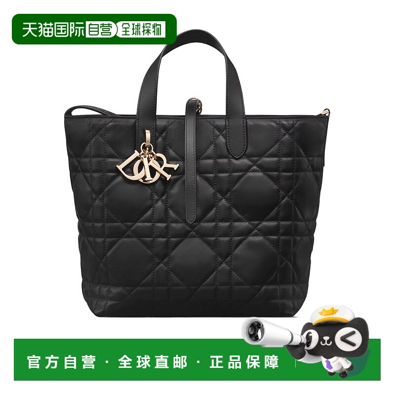 1h可退 DIOR 女士手提包 M2836OSNWM900 SS2025 黑色 中号双手柄