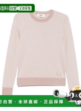 FENDI 女士针织毛衣 FZXD34ATPYF1RX7 SS2025 粉红色 Micro FF 毛