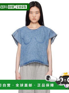 1h可退 潮奢 Pushbutton 女士 蓝色 Bra Point Sleeveless Denim