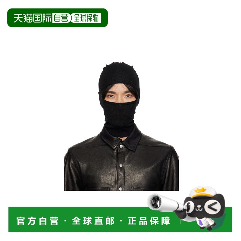 1h可退 RICK OWENS 男士帽子 RU02E1478WS09 AW2025 黑色 Cashmer
