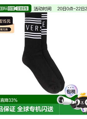 1h可退 VERSACE 男士袜子 ICZ0003IK0203I463 SS2022 黑色男袜