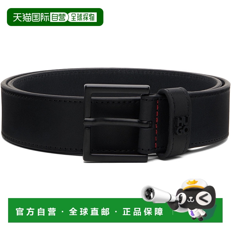 1h可退 潮奢 HUGO 雨果 男士 黑色 Logo Hardware 腰带 50522495