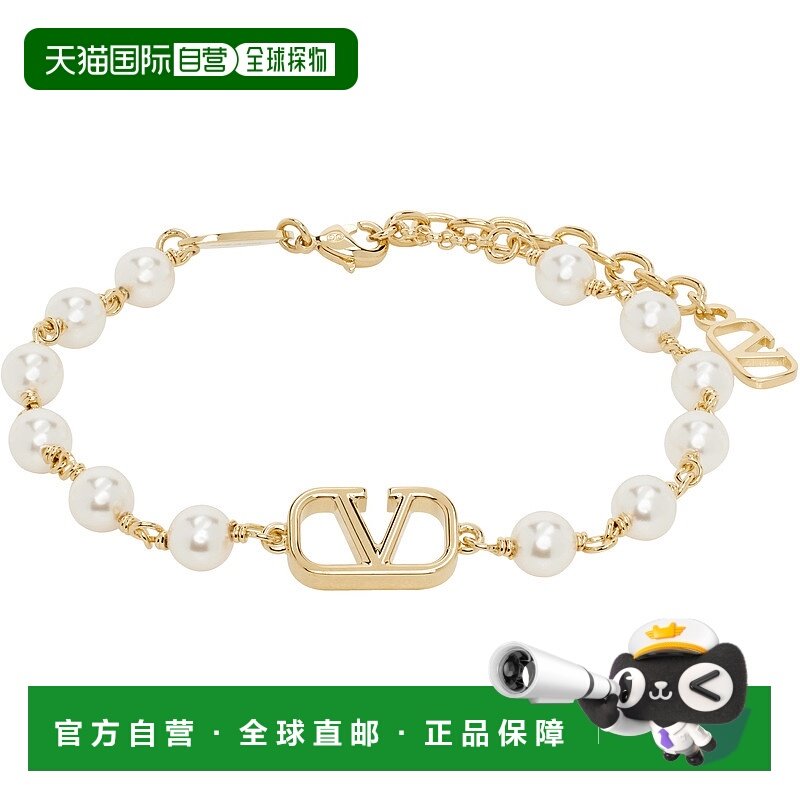 1h可退 潮奢 valentino 华伦天奴 女士 金色 & 白色 VLogo Signat