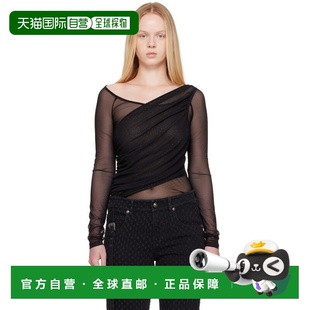 1h可退 潮奢 versace 范思哲 女士 黑色 STR Tulle Glitter 上装