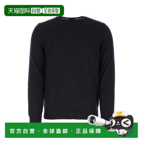 BOSS 男士针织毛衣 50476364404 AW2022 蓝色 Midnight blue wool