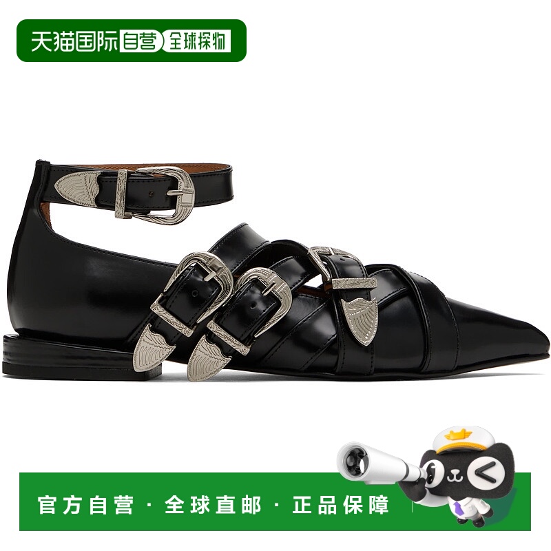 1h可退 潮奢 Toga Pulla 女士 黑色 Cross Strap Polido 芭蕾鞋 F