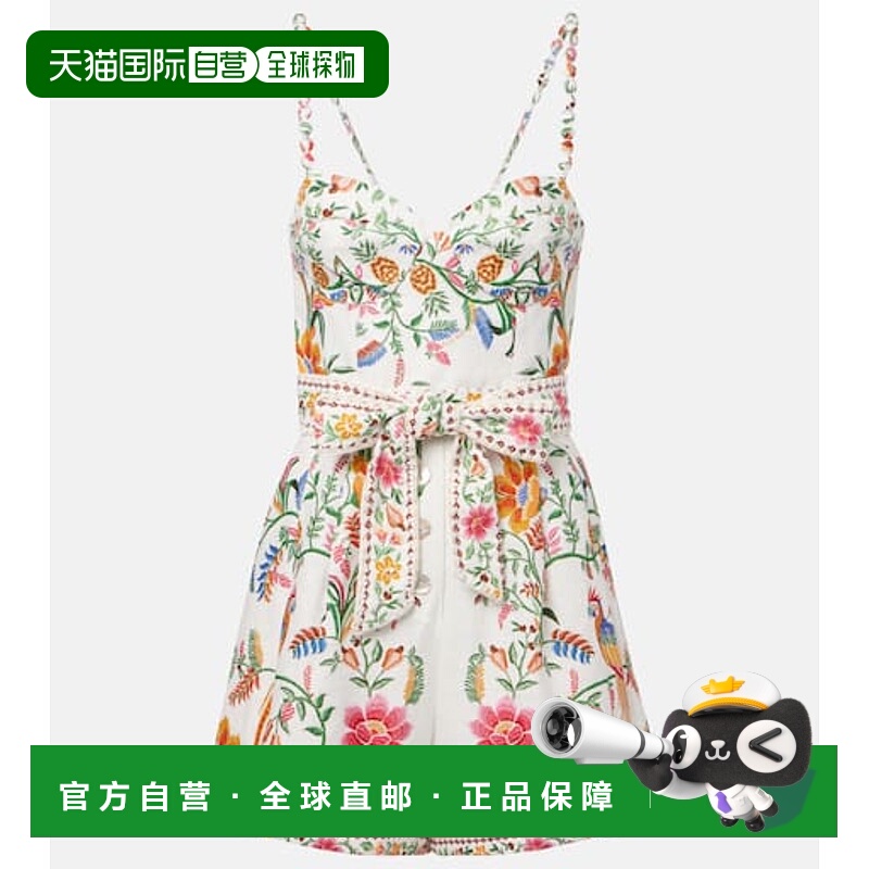 1h可退 潮奢 FARM RIO 女士 Delicate Forest 花朵亚麻连体衣