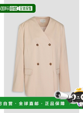 1h可退 潮奢 LOULOU STUDIO 女士 Icha 双排扣棉麻混纺斜纹布西装