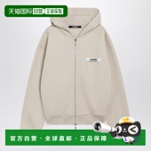 潮奢 Jacquemus 男士 1h可退 浅褐色拉链罗缎徽标卫衣 HOM00257AJ