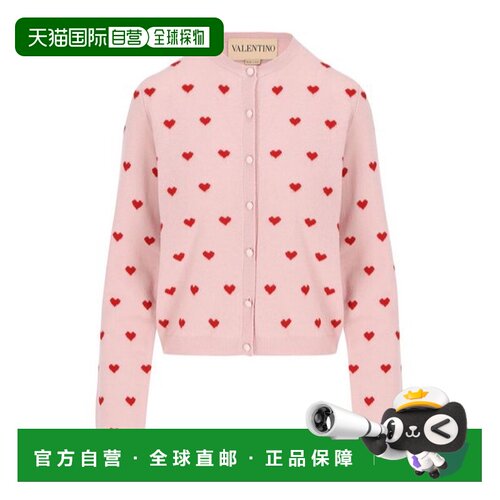 VALENTINO 女士针织衫 BKA12P9J0BRQ AW2025 粉红色 长袖开衫