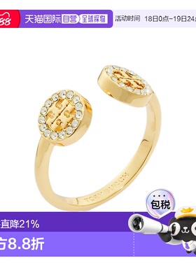 TORY BURCH 女士戒指 160180783 AW2024 黄色 Miller Pave开口戒