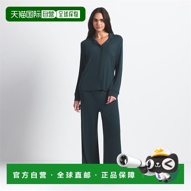 1h可退 潮奢 SKIMS 女士 柔软休闲睡衣套装 green绿色 舒适时尚