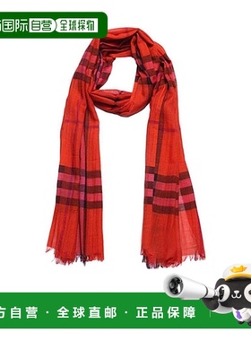 BURBERRY 女士围巾 39025381 SS2021 红色 格纹羊毛围巾配饰