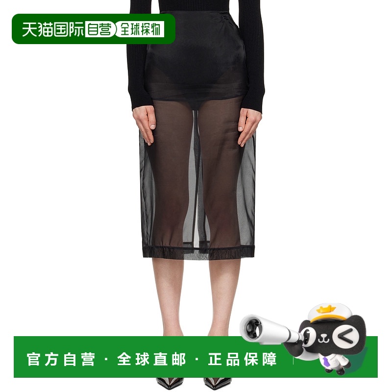 1h可退 潮奢 The Frankie Shop 女士 黑色 Peri Sheer 半身裙 SKF