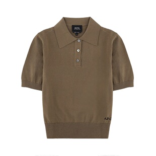 SS2026 COEZJF23479PKB 女士POLO衫 pol Cotton knit 棕色 A.P.C.