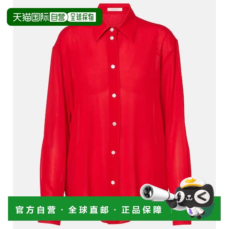 1h可退 潮奢 The Row 女士 Elia 真丝混纺衬衫 red红色 舒适时尚