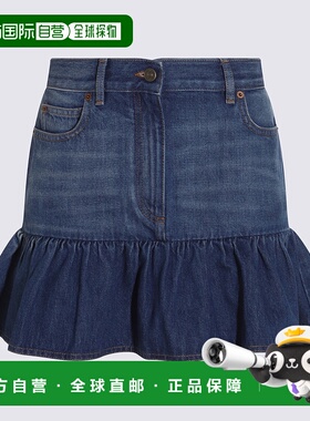 VALENTINO 女士半身裙 7B3DD20L9KH558 AW2025 蓝色包臀裙a字裙