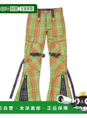 ACNE STUDIOS 男士休闲裤 BK0649AH3 AW2024 绿色 工装格纹长裤