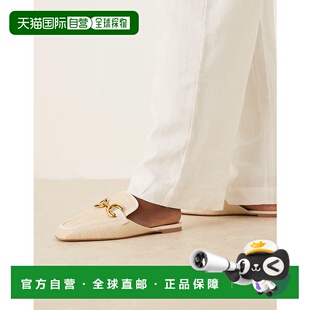 1h可退 潮奢 ASOS 女士 fabrication 设计嵌片平底简便凉拖(自然)