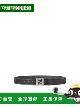 FENDI 男士腰带 7C0556AQWHF0GWB SS2026 黑色 FF Squared双面腰