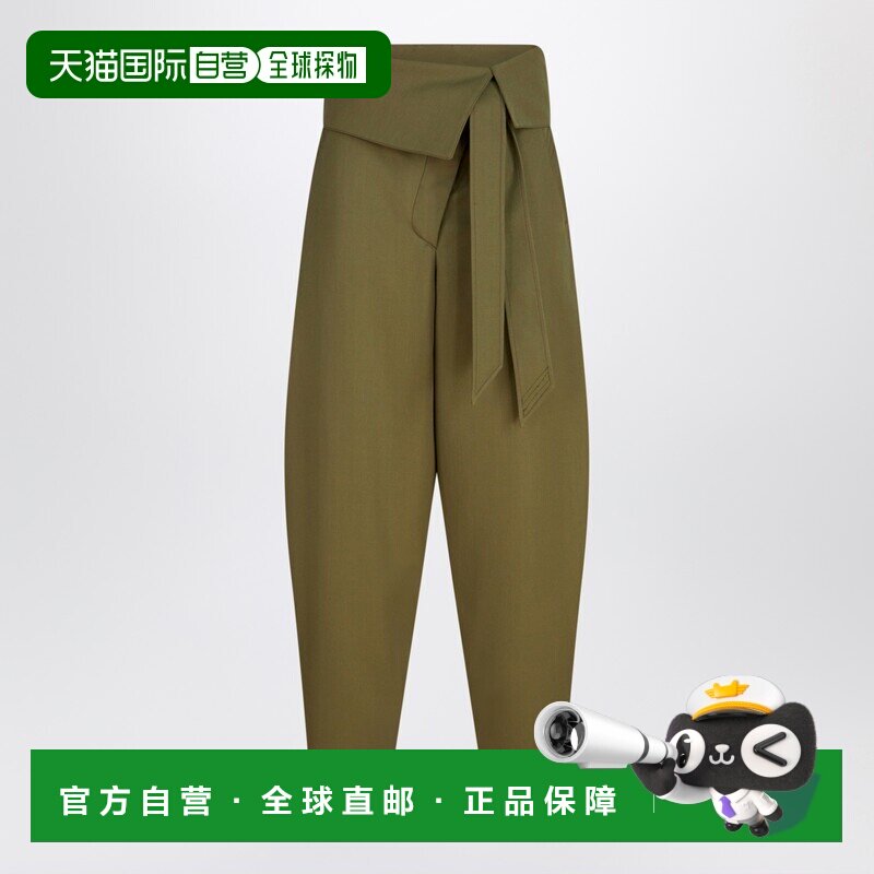 潮奢 The Attico 女士 军装风绿色羊毛华达呢裤子 251WCP00272WWW