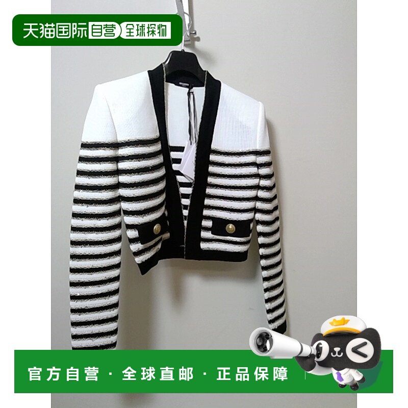 BALMAIN 女士外套 AF1SK020KD73GIU AW2023 黑色夹克