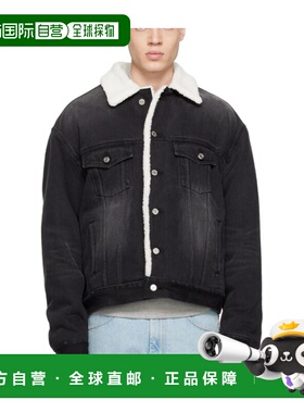 WE11DONE 男士夹克 WDDJ322378UBK AW2022 黑色 大廓形牛仔外套