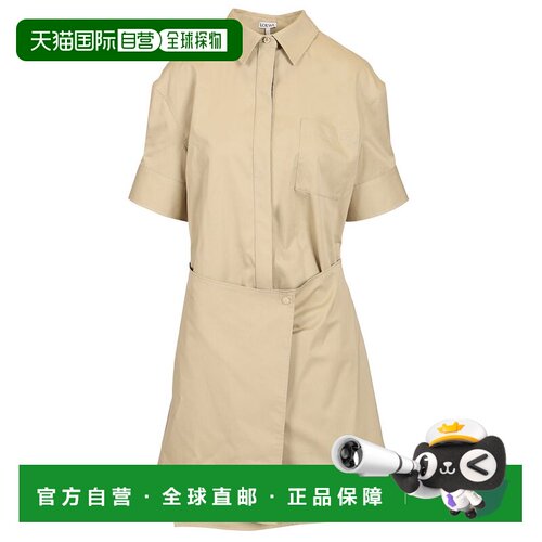 LOEWE 女士连衣裙 S359Y09XNA2140 AW2026 浅棕色 Cotton And Sil