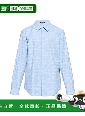 BALMAIN 男士衬衫 EH1HS405CF82SHN SS2025 蓝色 长袖衬衫