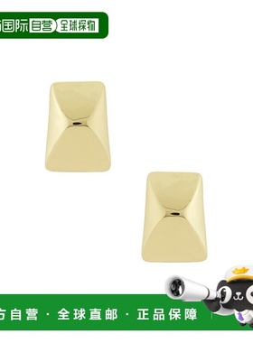 1h可退 潮奢 ANINE BING 女士 金色 Curved Rectangle 耳饰 A1510