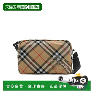 男士 棕色 斜挎包 AW2024 格纹图案单肩包 80913201 BURBERRY