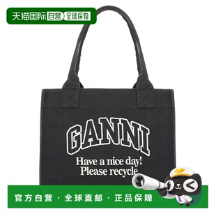GANNI 女士手提包 A6647252 CO 黑色 'Large Easy Shopper Contra
