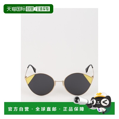 1h可退 FENDI 女士眼镜 FF0341S2F7IR SS2019 黑色太阳镜配饰