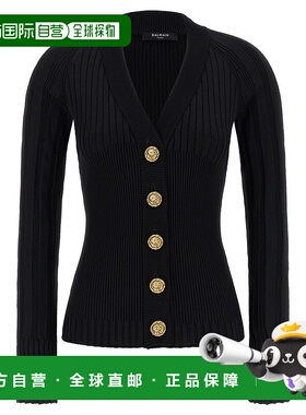 BALMAIN 女士针织衫 GF1KL166KJ450PA SS2026 黑色 Button Cardig